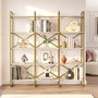 Hanah Home Vg6-Ge Estantería de Mármol Blanco y Dorado